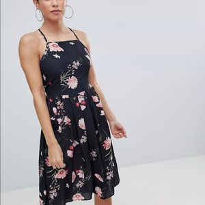Black and Floral Print Dress